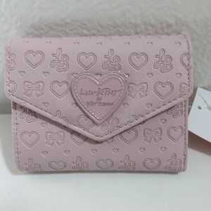 (038) Luv Betsey by Betsey Johnson | Blush Pink Heart Embossed Bifold Wallet